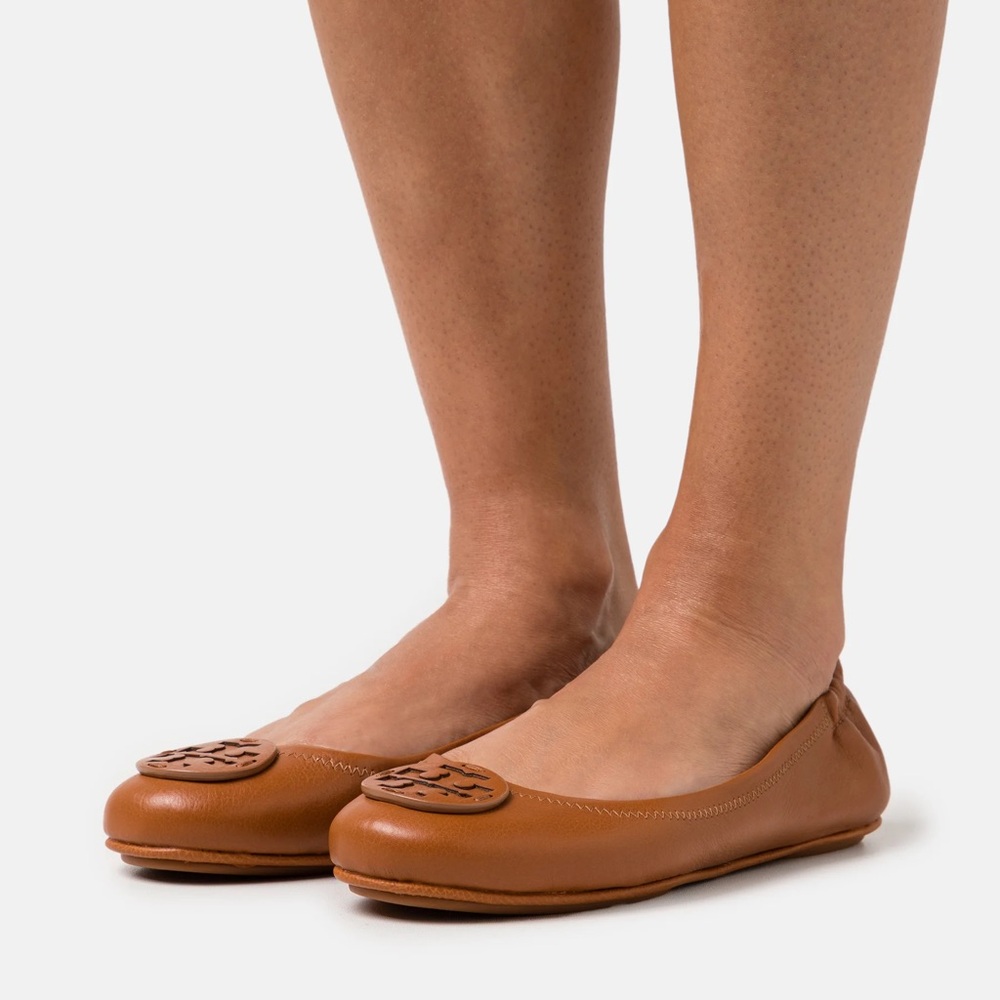 *Price firm* Tory Burch Minnie Travel Ballet- Bourbon Miele